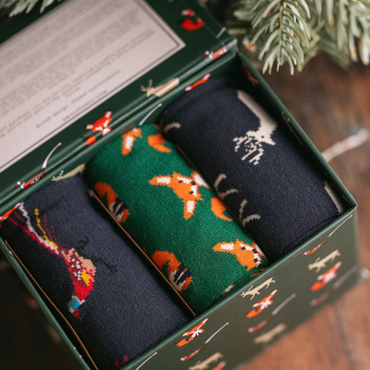 Countryside Sock Box - 3 Pairs of Bamboo Socks (His)