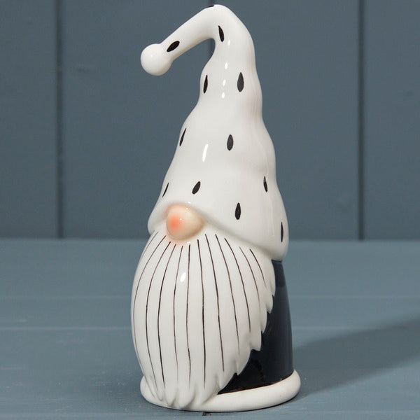 Black & White Ceramic Santa Christmas Decoration
