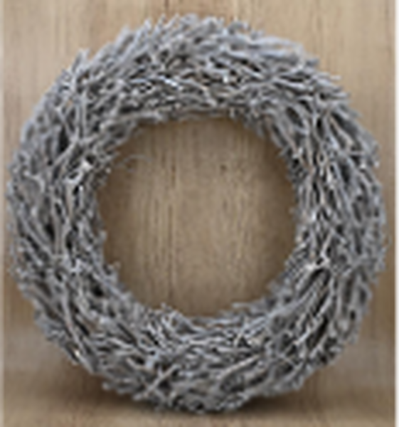 Whitewashed Root Branch Wreath