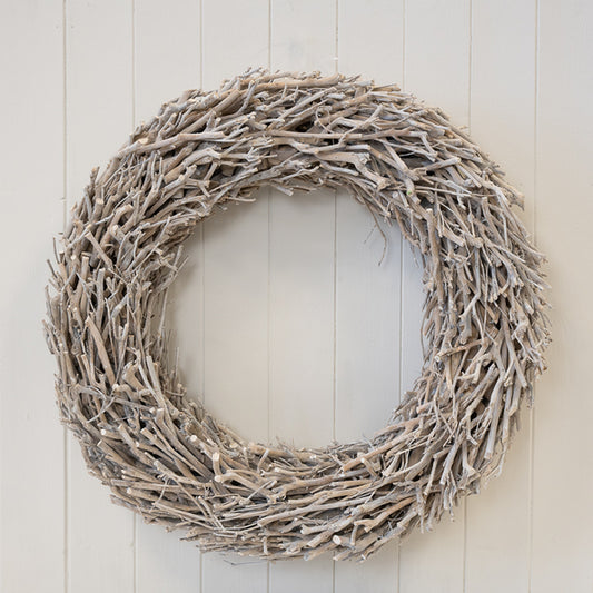 Whitewashed Root Branch Wreath