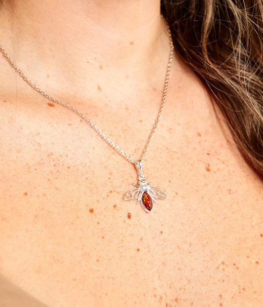 Amber Bee Necklace