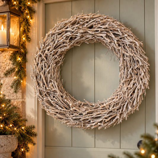 Whitewashed Root Branch Wreath