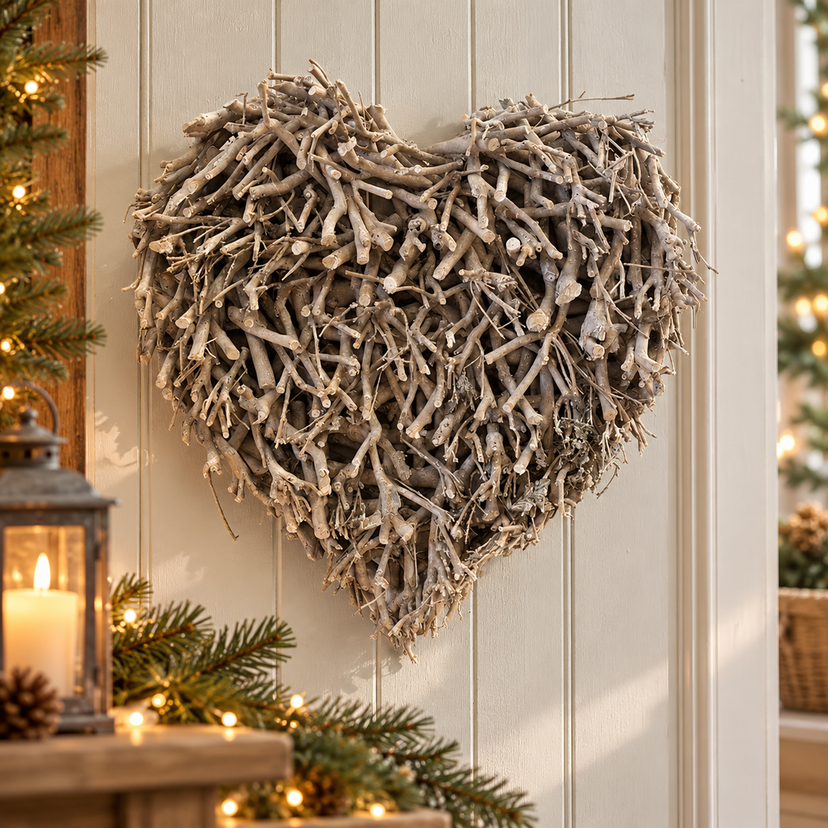 Natural Branch Heart Wall Decoration