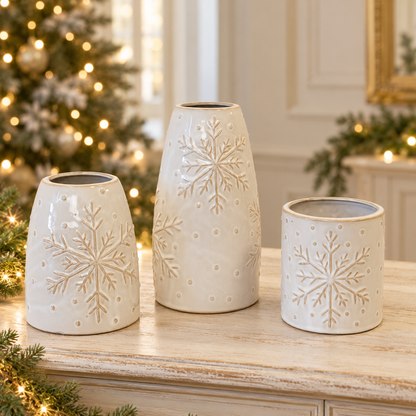 Frosted Snowflake Pot