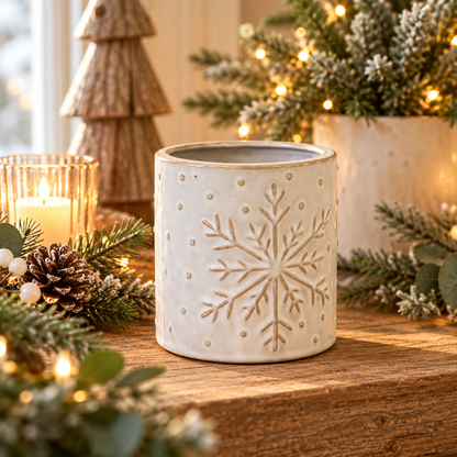 Frosted Snowflake Pot