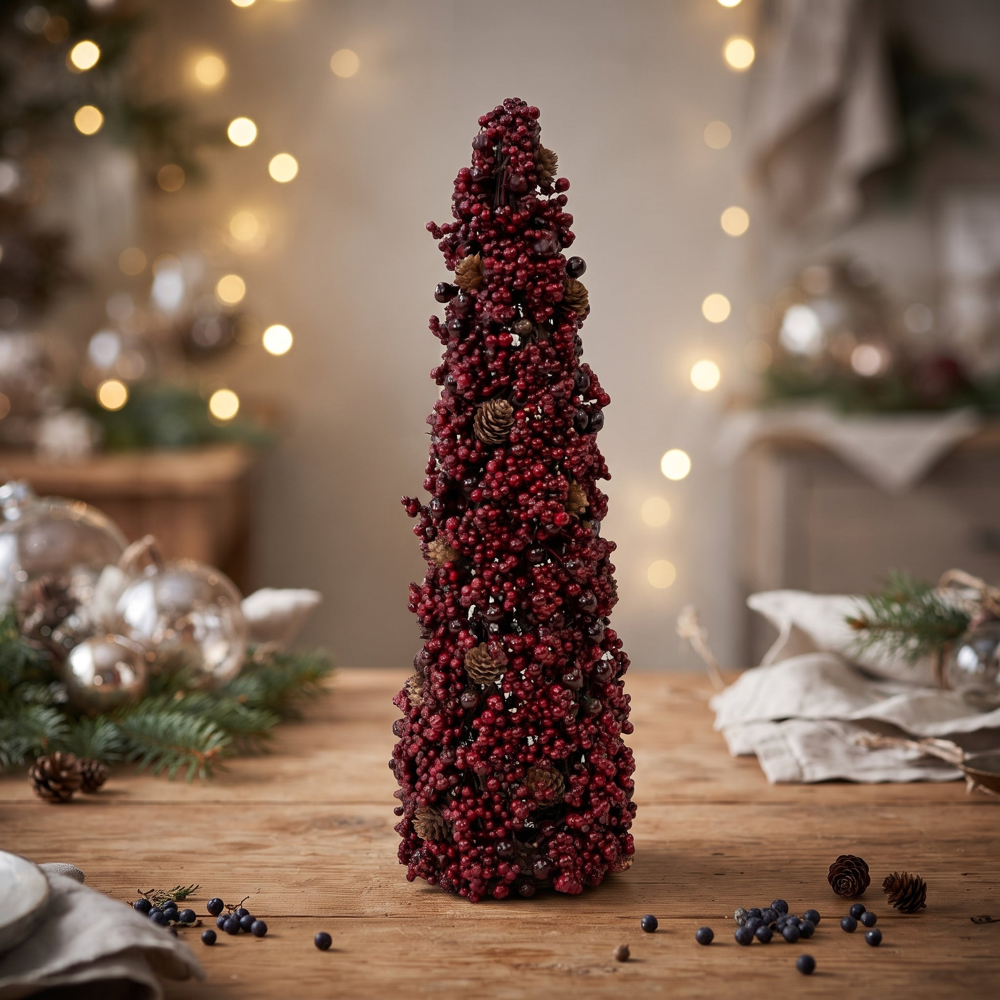 Luxury Tree Burgundy Berry with Mini Pinecone – Maison Oie