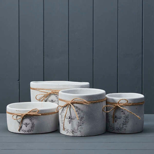 White Bee Pot