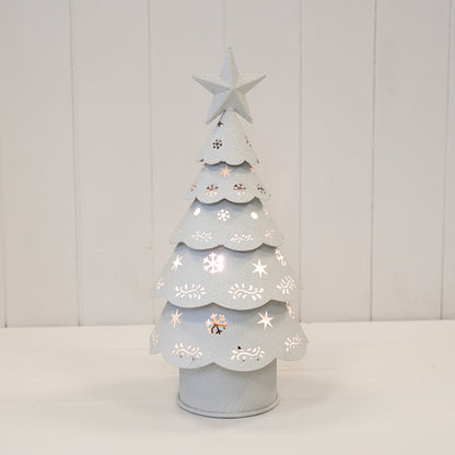 Off White Metal LED Christmas Tree